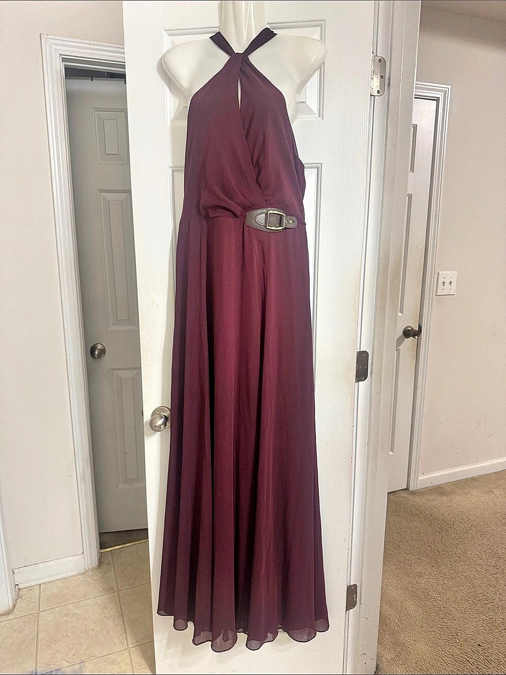 Lauren Ralph Lauren dress Halter Maxi in Purple Size 12 NWT